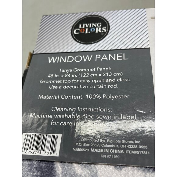 living colors window panel one tanya window panel floral 48x84" rings READ NEW - Picture 8 of 8